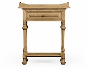 493551-LNO Jonathan Charles Sherwood Oak Natural Oak Elizabethan Style Tray Table On Stand