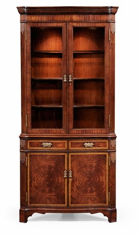 493565-MAH Jonathan Charles Serpentine Mahogany Corner Cabinet