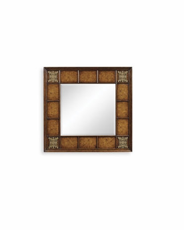 493570 Jonathan Charles Nottinghamshire Square Walnut & Burr Oak Mirror