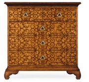 493580-WLL Jonathan Charles Walnut raised arabesques chest of drawers