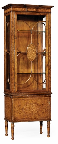 493719-BWM Jonathan Charles La Rochelle Narrow Seaweed Display Cabinet