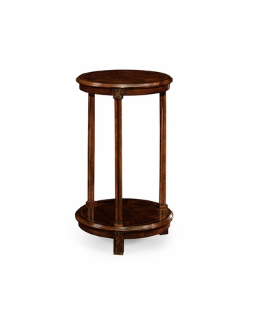 493721 Jonathan Charles Tribeca Dark Walnut Round Lamp Table