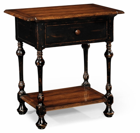 493764 Jonathan Charles Country Farmhouse "Rub-Through" Side Table (Black)