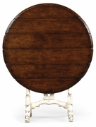 493777-POW Jonathan Charles Country Farmhouse White Rub-Through Tilt Top Table