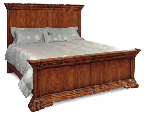 493806-USK-DWA Jonathan Charles Country Farmhouse Serpentine Walnut Bed (Us King)