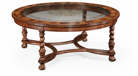 493849-WAL Jonathan Charles Windsor Circular Oyster & Eglomise Coffee Table