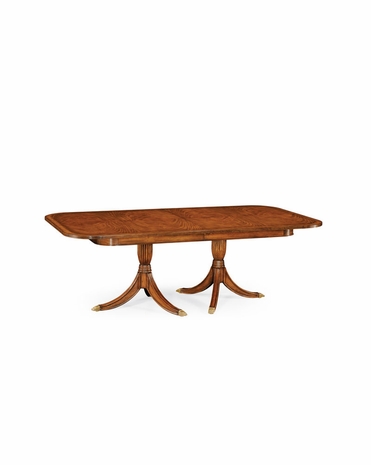 493900 Jonathan Charles Windsor Regency Two Leaf Walnut Extending Dining Table