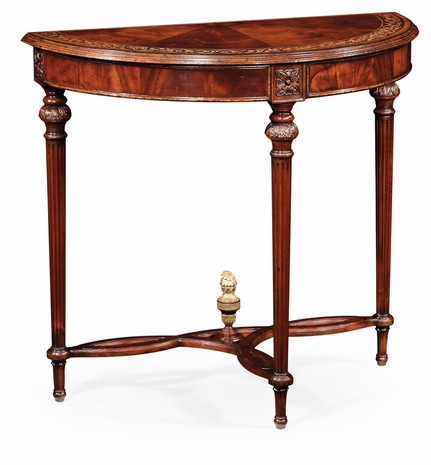 493909 Jonathan Charles Buckingham Napoleon III Mahogany Demilune Console