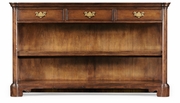 493917-WCD Jonathan Charles Country Farmhouse Low Walnut Open Bookcase
