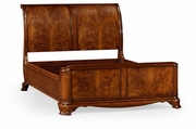 493941-USQ-CWM Jonathan Charles US Queen Walnut Sleigh Bed