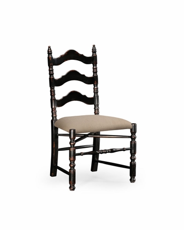 493944 Jonathan Charles Special Order Black Oak Ladder Back Country Chair (Side)