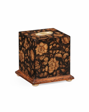 493967 Jonathan Charles Hampton Chinoiserie Tissue Box (Black)
