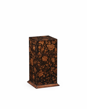 493984 Jonathan Charles Hampton Decanter Chinoiserie Case (Single Glass/Black)