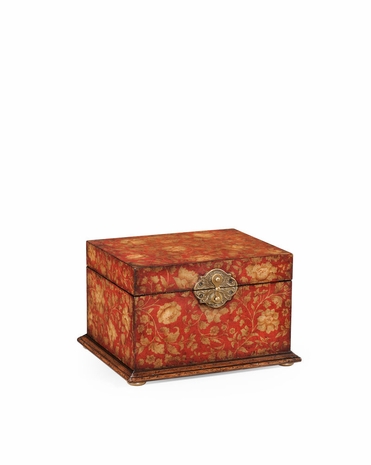 493986 Jonathan Charles Hampton Chinoiserie Lidded Jewelry Box (Red)