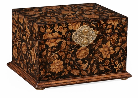 493987-PBF Jonathan Charles Hampton Black Chinoiserie Jewellery Box
