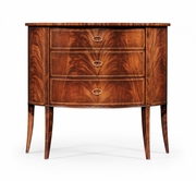494004 Jonathan Charles Luxe Biedermeier Style Mahogany Demilune Cabinet