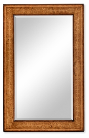 494005-BWM Jonathan Charles La Rochelle Rectangular Burl Walnut Veneer Mirror