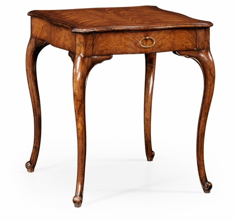 494045 Jonathan Charles Special Order Walnut Square Lamp Table Serpentine Profile