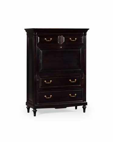 494058 Jonathan Charles Country Farmhouse Directoire Style Black Painted Escritoire