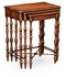494061 Jonathan Charles Buckingham Mahogany Nest of Three Tables Turned Legs