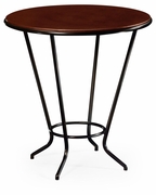 494076 Jonathan Charles Luxe Leather Top & Gilt Side Table