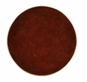 494076-G Jonathan Charles Lux Leather Top & Gilded Iron Side Table
