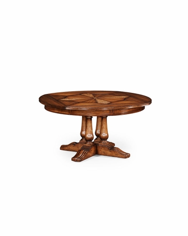 494079-59D Jonathan Charles Country Farmhouse 59 to 74 inch Round Extending Dining Table