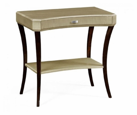 494085-GSH-STS JC Modern Opera Art Deco Rectangular Side Table With Drawer And Stainless Steel Handle