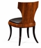 494090-SAH-L017 JC Modern Santos Art Deco Klismos Side Chair (High Lustre) With Brown Leather