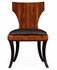 494090-SAH-L017 JC Modern Santos Art Deco Klismos Side Chair (High Lustre) With Brown Leather