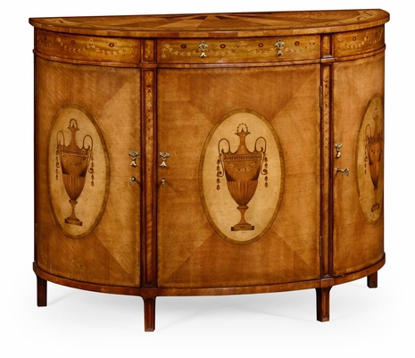 494091-SAM Jonathan Charles Versailles Adam Style Demilune Tv Cabinet