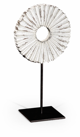 494106-PDW Jonathan Charles Country Farmhouse White Painted And Distressed Starburst On Stand