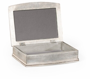494115-SIL-SGG Jonathan Charles Green faux shagreen silvered box