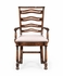 494125 Jonathan Charles Tudor Oak Pierced Ladder Back Country Chair (Arm)