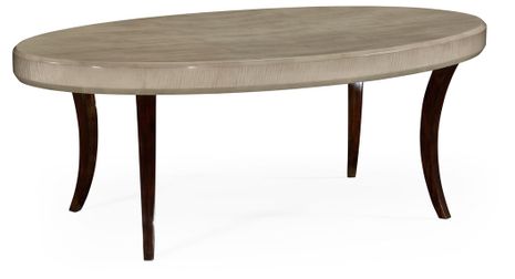 494139-GSH Jonathan Charles Art Deco Oval Coffee Table