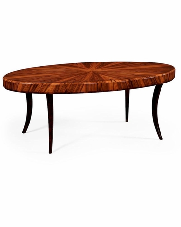 494139 Jonathan Charles Santos Deco Oval Coffee Table (High Lustre)