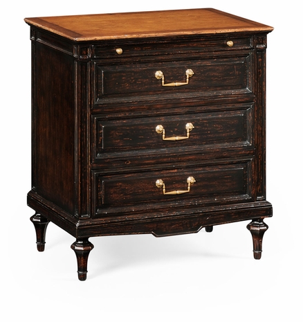 494146 Jonathan Charles Country Farmhouse Directoire Style Bedside Chest (Walnut)