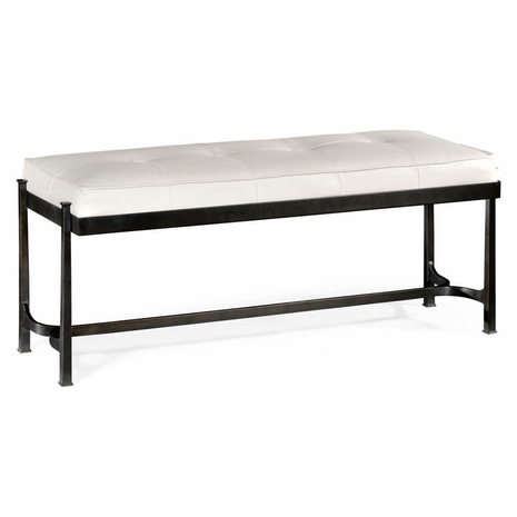 494150-B-COMUS Jonathan Charles Lux Bronze Iron & Leather Bench