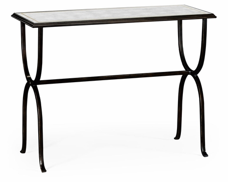 494155-B JC Modern Lux Aglomise & Bronze Iron Horseshoe Console