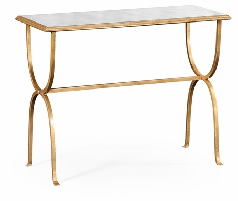 494155-G JC Modern Lux Aglomise & Gilded Iron Horseshoe Console