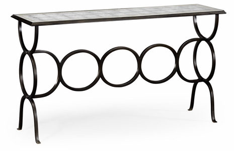 494156-B Jonathan Charles glomis? & Bronze Iron Circles Console
