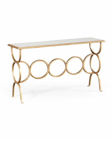 494156 Jonathan Charles Luxe églomisé & Iron Circles Console