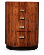 494169-SAH Jonathan Charles Fine Furniture JC Modern - Santos Art Deco Oval Chest Of Drawers With Brass Handles (High Lustre)