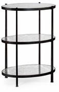 494171 Jonathan Charles Luxe églomisé & Iron Three-Tier Table (Large)