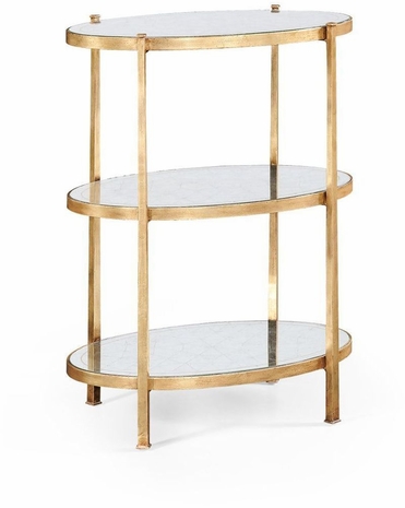 494171 Jonathan Charles Luxe églomisé & Iron Three-Tier Table (Large)