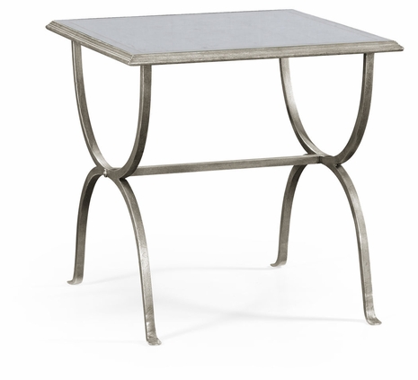 494175-S JC Modern Lux Aglomise & Silver Iron Square Side Table