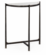 494180 Jonathan Charles Luxe Eglomise & Iron Demilune Console (Small)