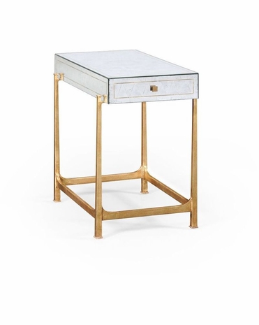494185 Jonathan Charles Luxe églomisé & Iron Box Top Side Table