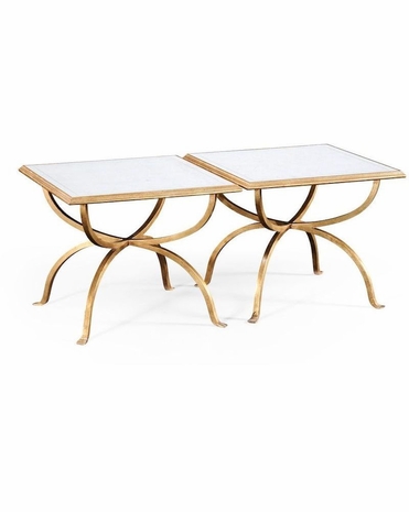 494188 Jonathan Charles Luxe églomisé & Iron Set Two Tables