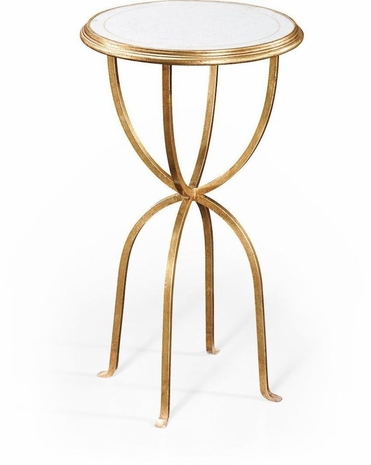 494189 Jonathan Charles Luxe églomisé & Iron Lamp Table With Bunched Legs